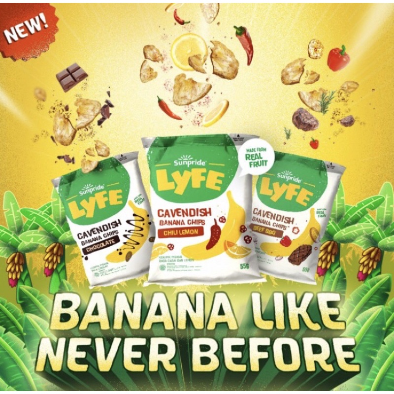 

Keripik Pisang Cavendish Sunpride Lyfe Banana Chips 55gr
