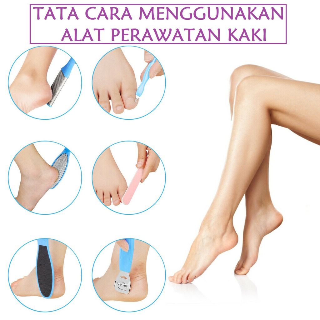 Alat Perawatan Kaki 8 Pcs In 1 Manicure Pedicure Penghalus Kulit Mati Tumit Kaki Pecah Kering Agar Mulus Foot Care F705