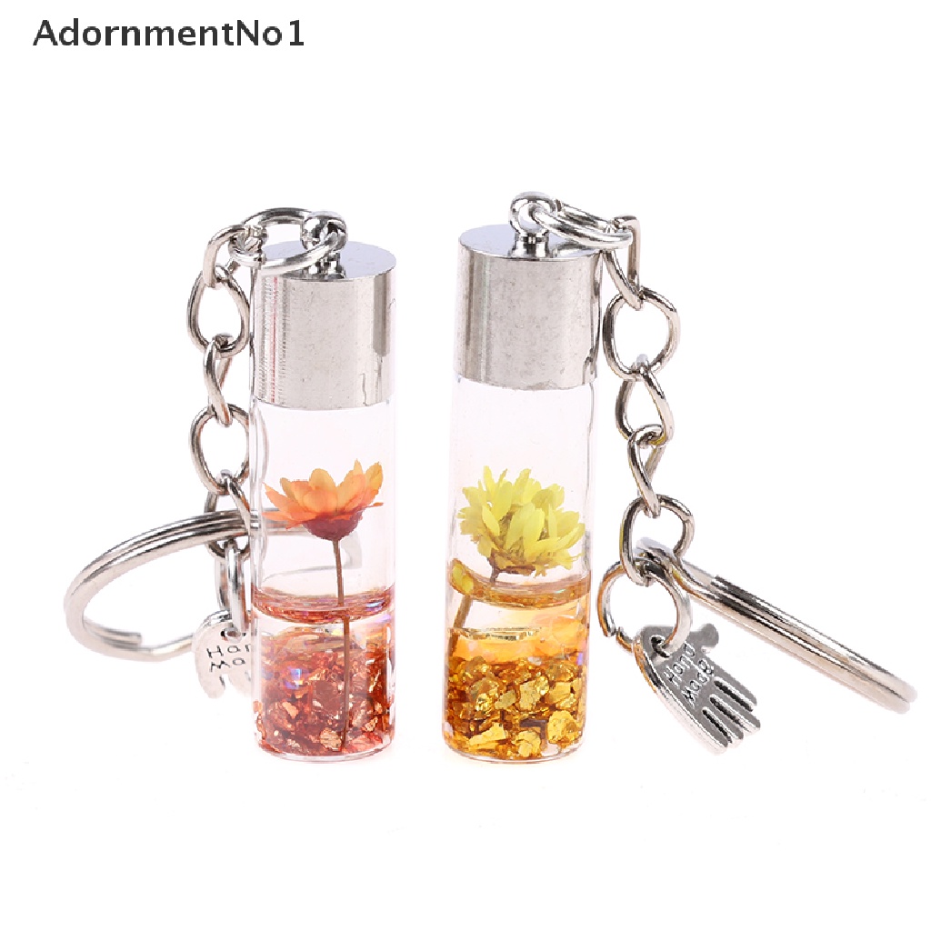 [AdornmentNo1] Wishing Bottle Eternal Flower Keychain Student Pendant Backpack Car Key Pendant [new]