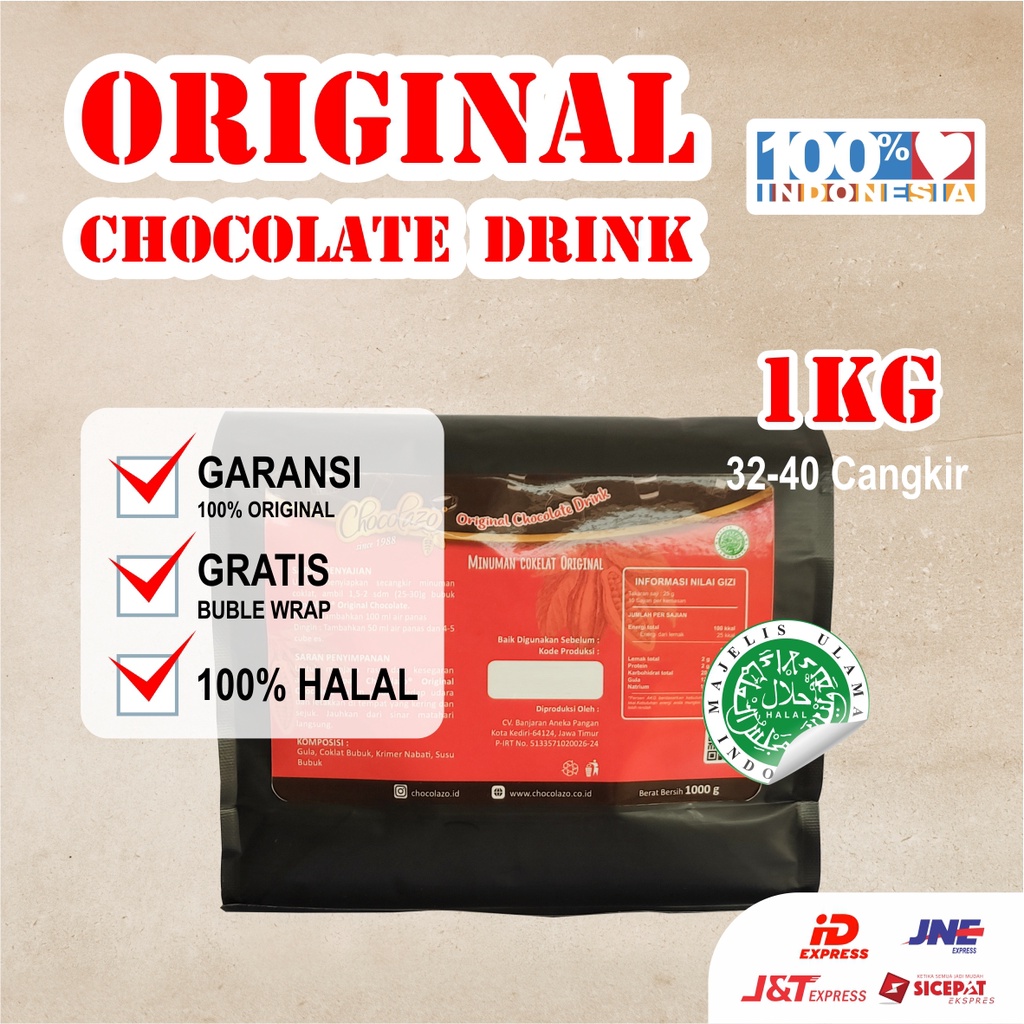 

Minuman Coklat Bubuk Premium Kiloan 1Kg Original Dark Chocolate Drink 3in1 Siap Seduh Semua Pasti Original