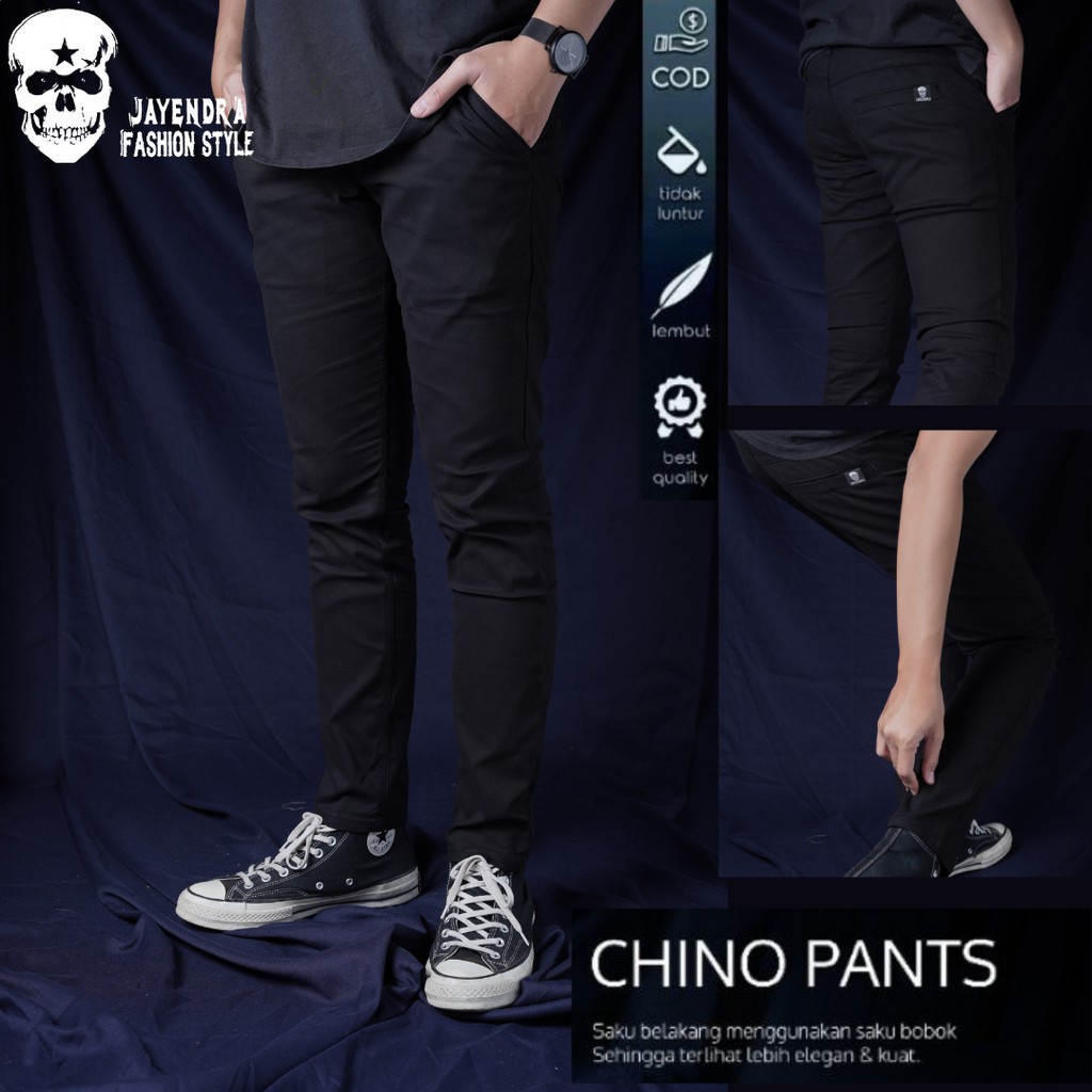Celana Chino Panjang Hitam Premium Chinos Melar Pria Cupacino Slimfit Cupachino Casual Erigo Pants