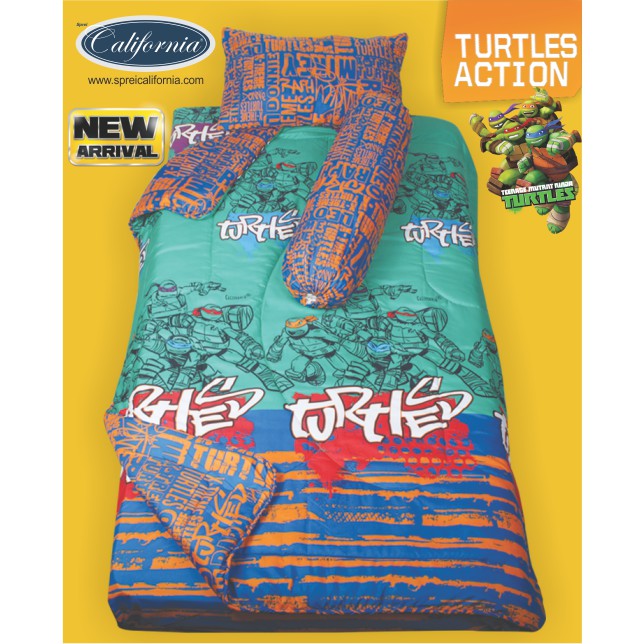 BEDCOVER SET CALIFORNIA Single size 120x200x20 - Turtles