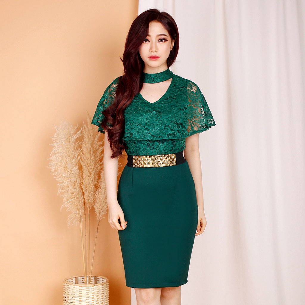 Kathryn collection # 118,  dres span scuba import premium kombinasi brukat gliter free belt