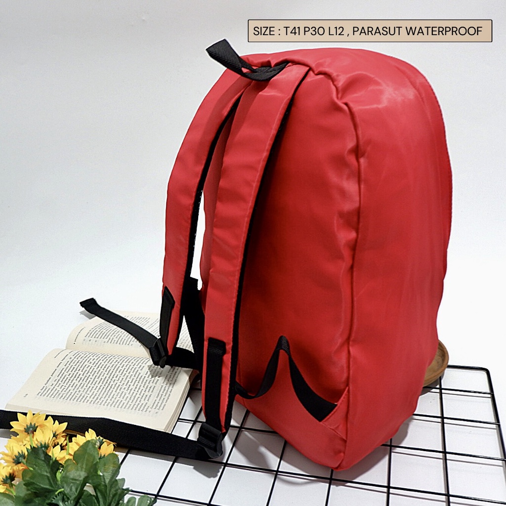 Ransel motif polos Backpack warna UKURAN BESAR - NEVSET TAS CANTIK TERLENGKAP TERMURAH SEMARANG