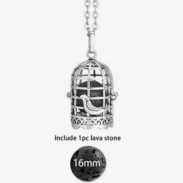 Birdie silver cage kalung aromaterapi