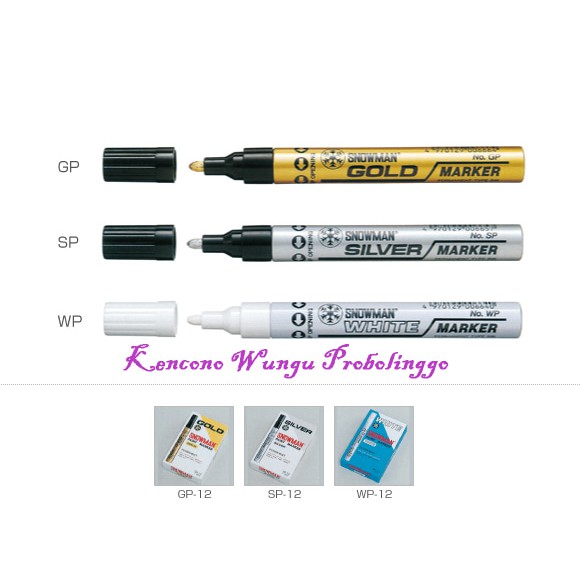 

Spidol Snowman Permanen Emas Silver White Medium