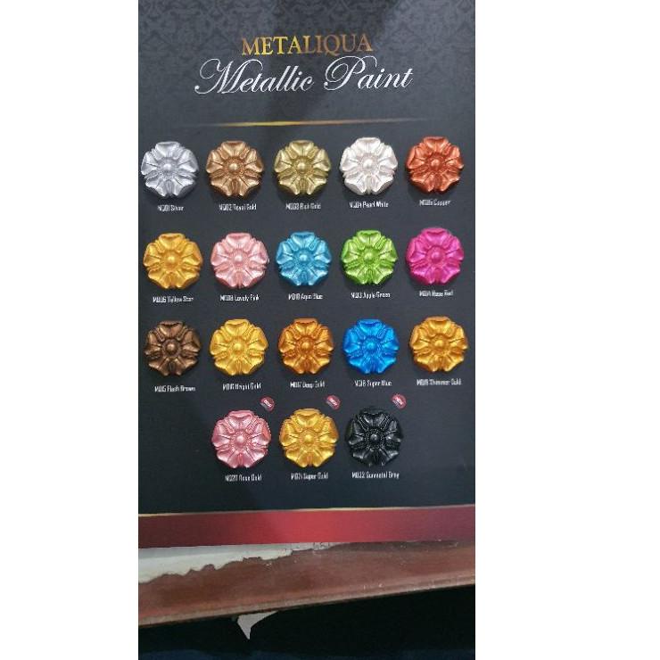 USJJ CAT METALIC METALIK METALIQUA METALLIC PAINT LIS GYPSUM GIPSUM PLAFON ORNAMEN KAYU BESI TEMBOK 