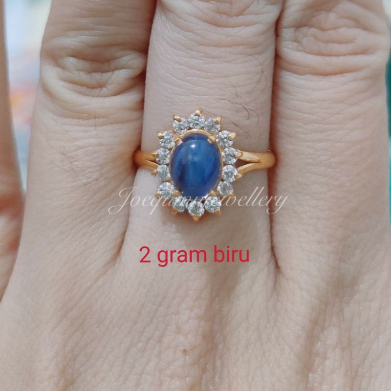 cincin batu AS emas muda ungu uk 11