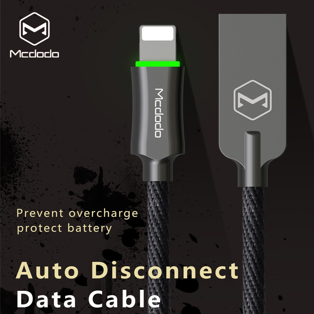 MCDODO Kabel Charger Lightning Premium Auto Disconnect 1.2 Meter - CA-3901 - Black