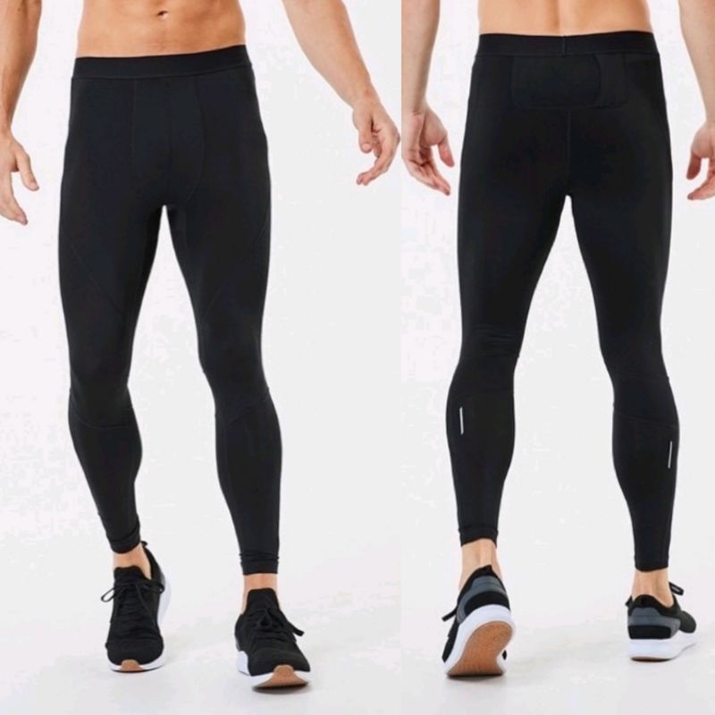 MENS COMPRESSION LEGGING - POCKET BACK By ANKO Legging Hitam Pria