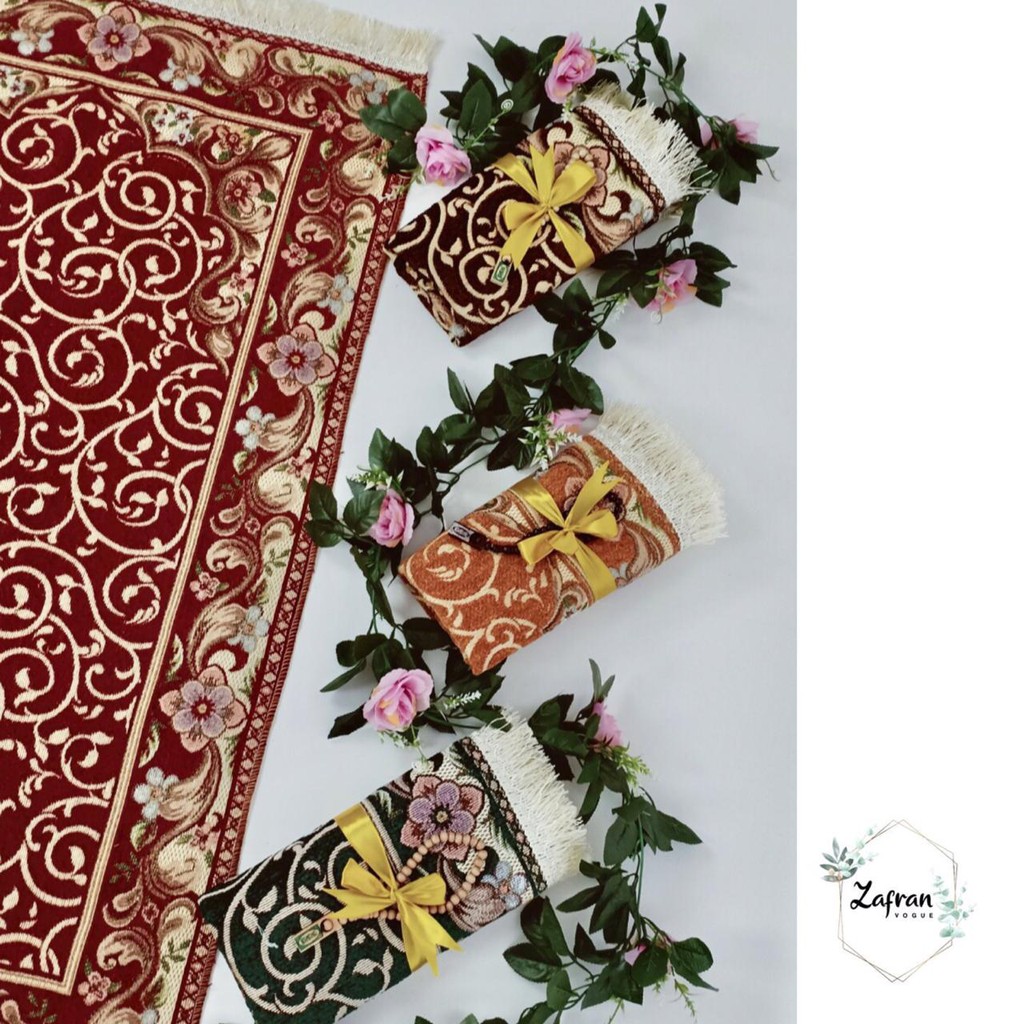 Souvenir Sajadah Ulir Tebal Turki Free Tasbih