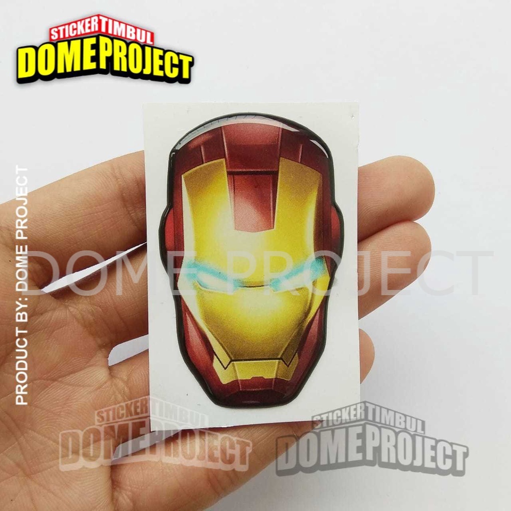 STIKER MOTOR TIMBUL EMBLEM IRONMAN HEAD ENTUR AKSESORIS SEPEDA MOTOR