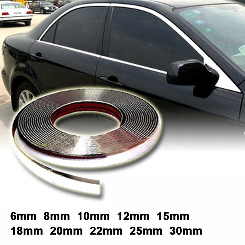 QEEPY Lis Dekorasi Interior Mobil Moulding Chrome Strip 15M - C3578-Silver-10 mm