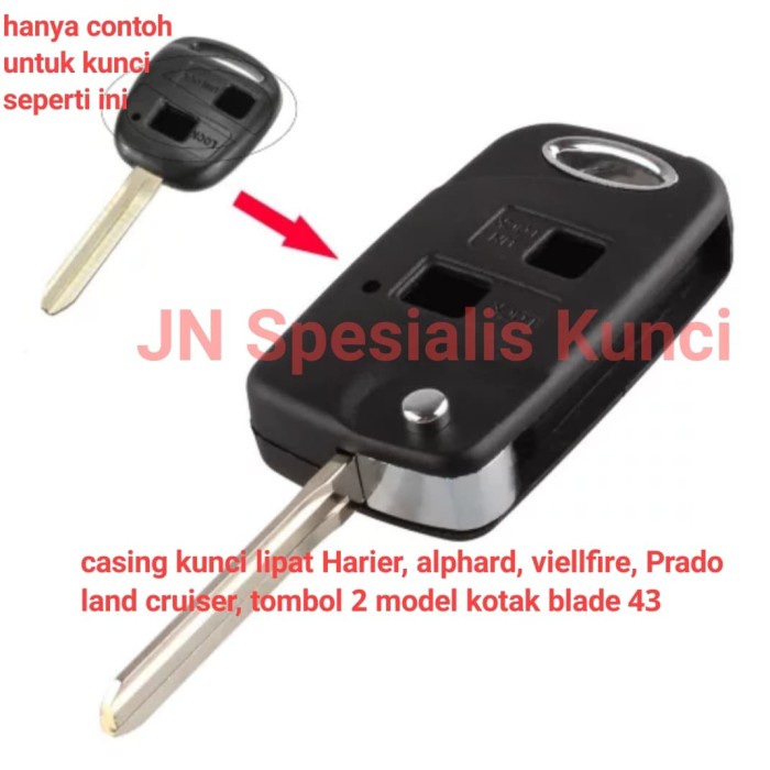CASING KUNCI LIPAT HARIER,ALPARD,VIELLFIRE, PRADO, TOMBOL 2 MDL KOTAK