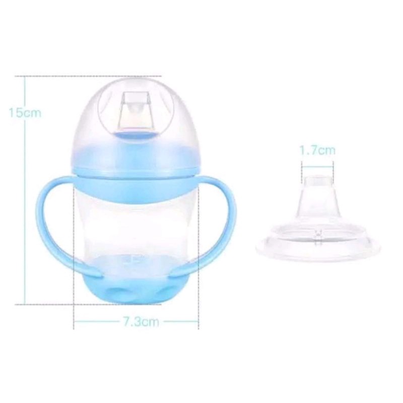 Cangkir Spout minum bayi anak ujung nipple silikon anti tumpah anti pecah 160ml