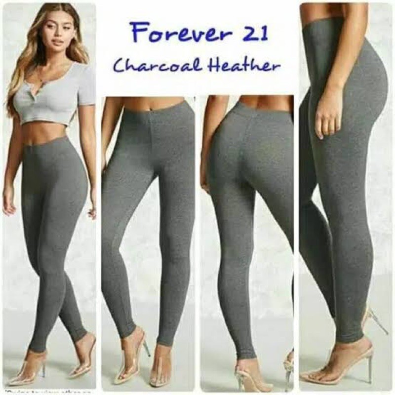 Legging Forever 21 F21 Original Charcoal Legging Wanita