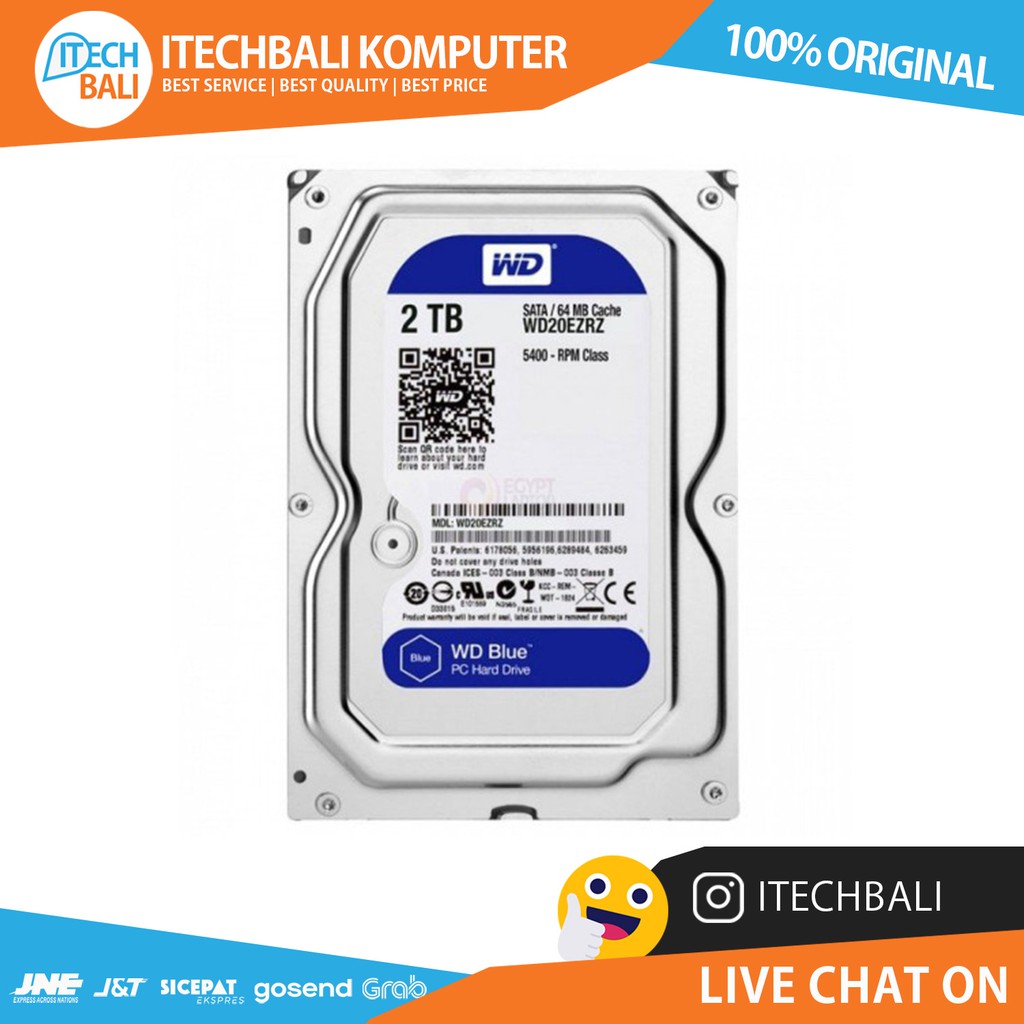 HDD Internal WD BLUE 2TB 3.5&quot; 7200 Rpm Garansi Resmi  | ITECHBALI