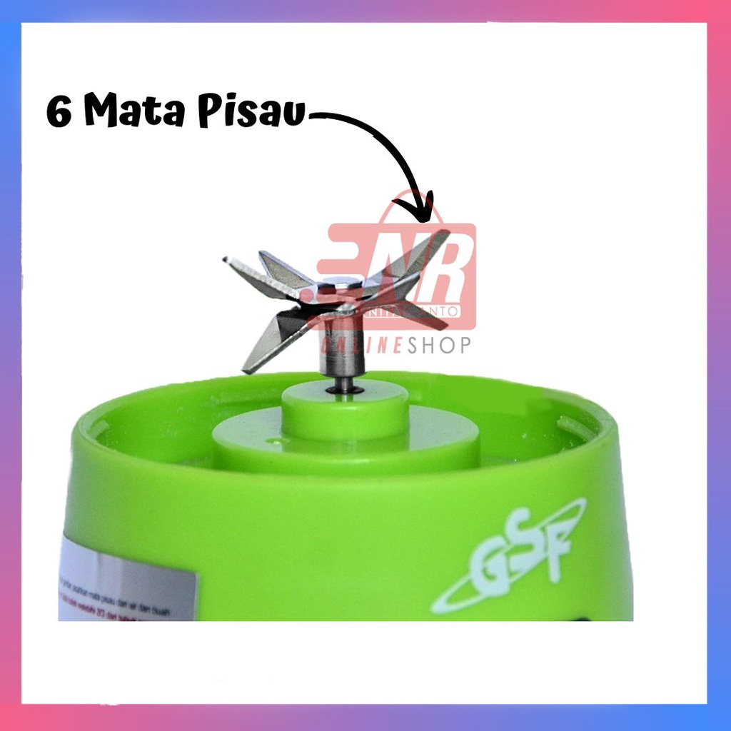 Blender Portable - Blender Juice USB 6 Mata Pisau GSF G 5859 / Q2 6888