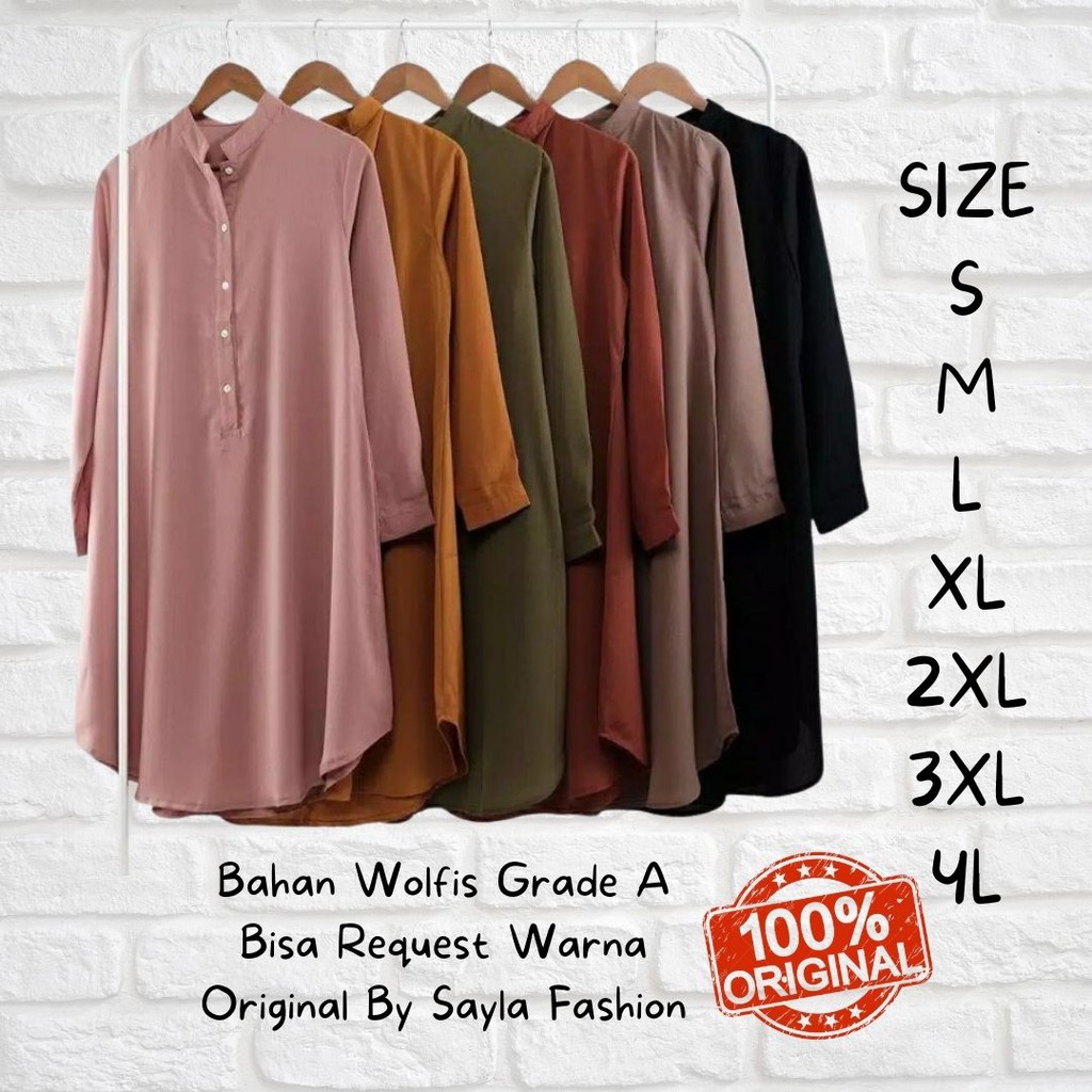 Sayla Fashion - Brilie Tunik Wanita | Atasan Tunik | Pakaian Muslim Wanita | Tunik Jumbo | Tunik Mus