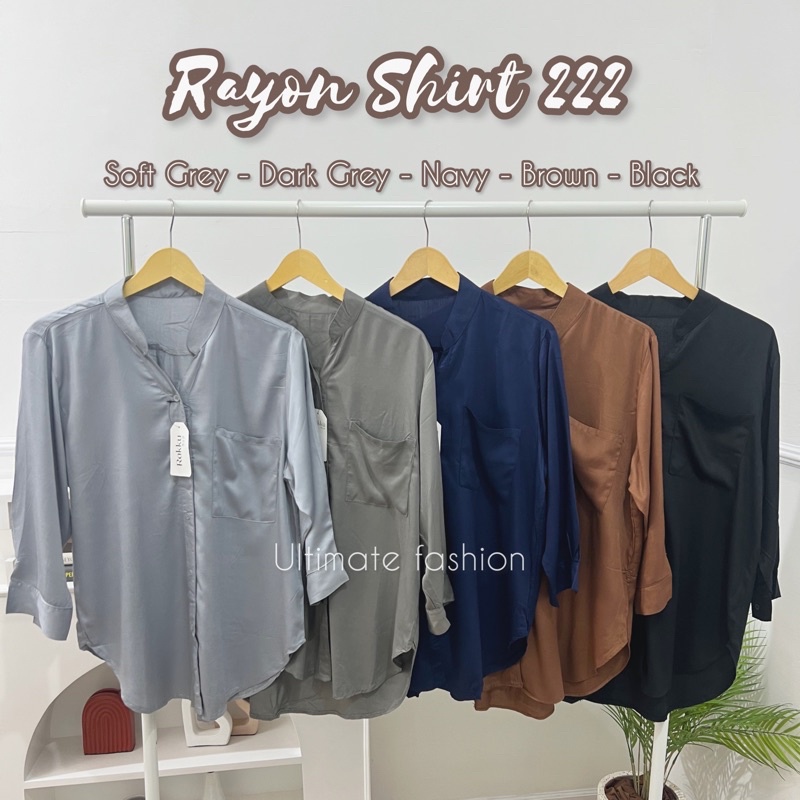 Kemeja Oversize 222 Rayon Twill Import / Atasan Wanita / Blouse / Outer Korea Kekinian Terbaru Rakku