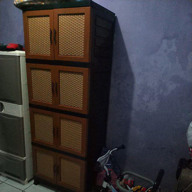 Promo Special Lemari Plastik Jumbo Pintu Susun 4 Rotan X-48 Napolly