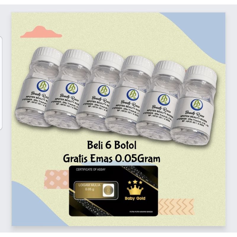 PIL GLUTATION SUPER WHITENING BEAUTY ROSSA (BELI 6 FREE LOGAM MULIA 0.05GRAM)