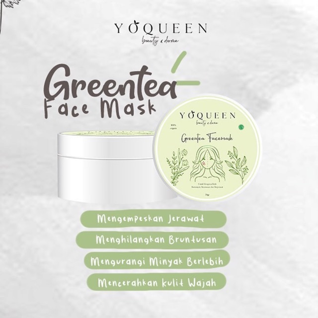 Masker Organik Green Tea by Yoqueen Beauty