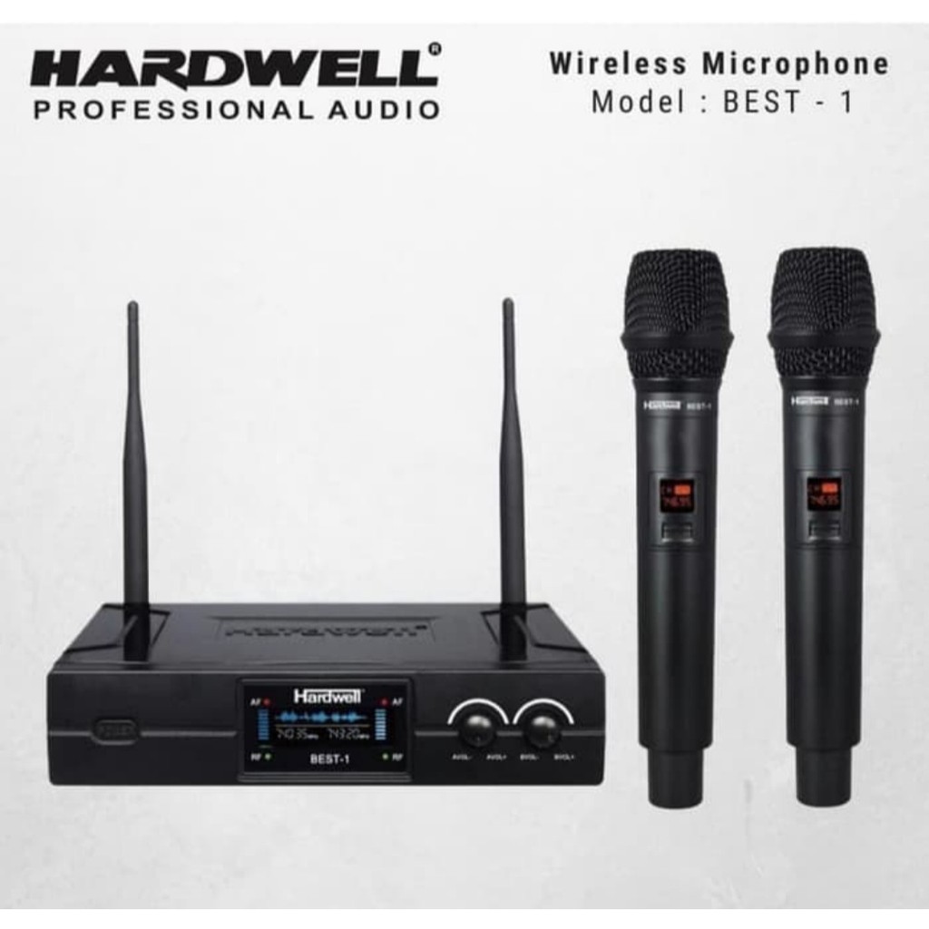 Mic Wireless Hardwell BEST 1 Dual Handle Original Mic Terbaik