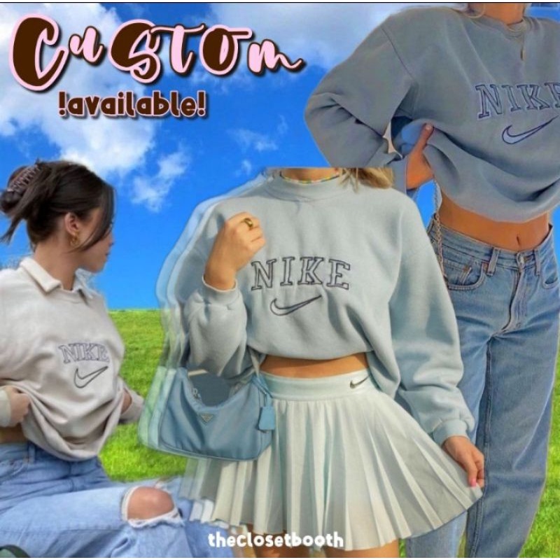 NIKE SWEATSHIRT DUPE CUSTOM | NIKE SWEATER BORDIR EMBROIDERY