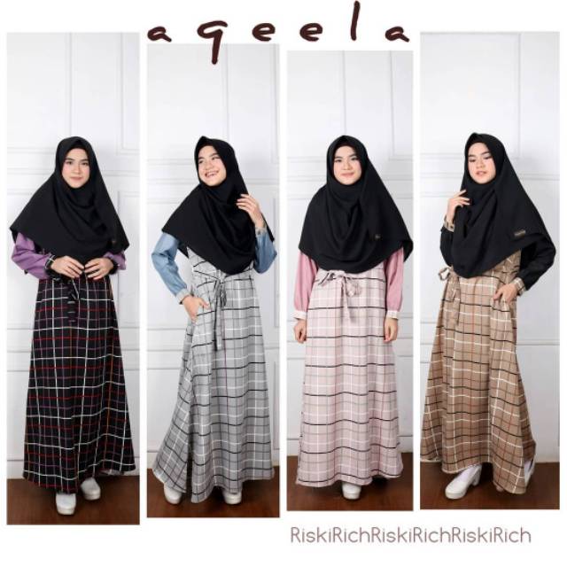 Gamis Syari Toyobo Gamis Motif Kotak Diamon Skin Gamis Aqeela RR Riskirich Gamis Busui Wafirah Store
