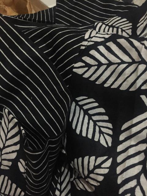 Tunik Daun Salur Pastel Atasan Baju Batik Wanita Kerja Warna  Soft