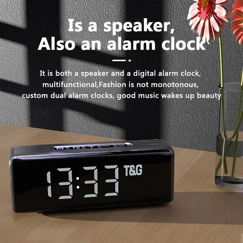 Tg174 Speaker Wireless Bluetooth Dengan Jam Alarm Radio Fm