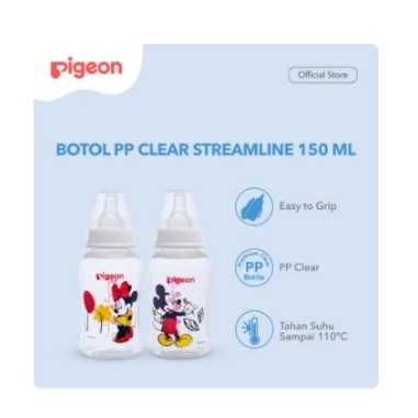 Pigeon Botol PP Clear Streamline Mickey Minnie 150Ml