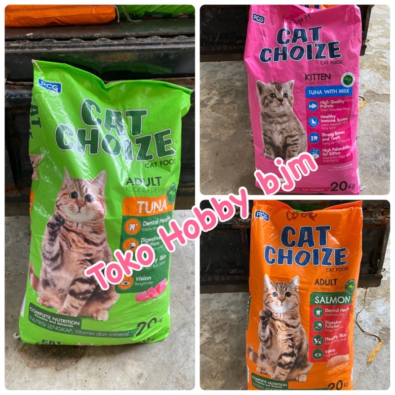 Cat choize 20 kg kitten tuna salmon adult makanan pakan kering kucing 20kg catchoize kiten junior