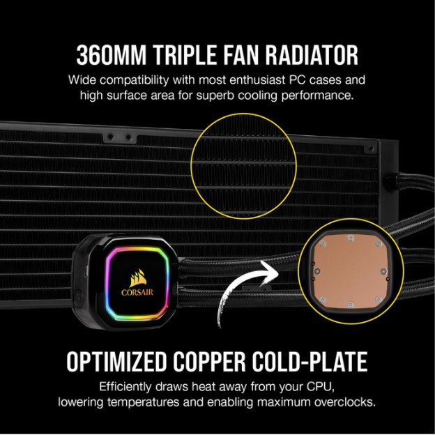 Corsair iCUE H150i RGB PRO XT 360mm Liquid CPU Cooler | CPU Fan