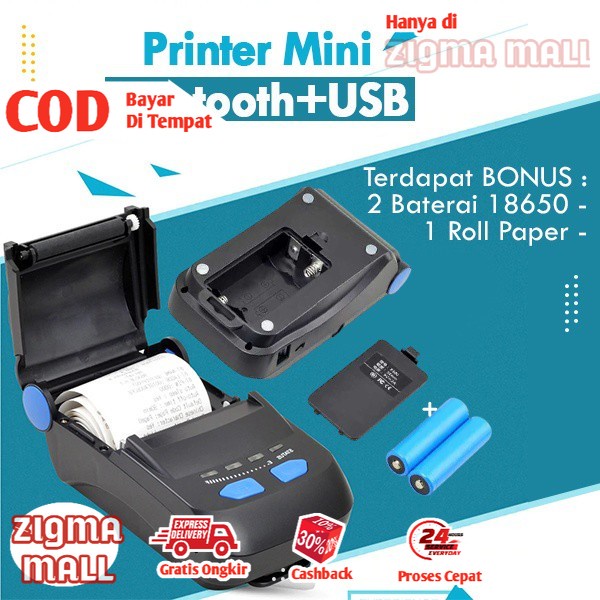 COD Printer Bluetooth USB HP Termal Portable Mini Print Thermal Bluetoth Portabel Cetak Resi Label B