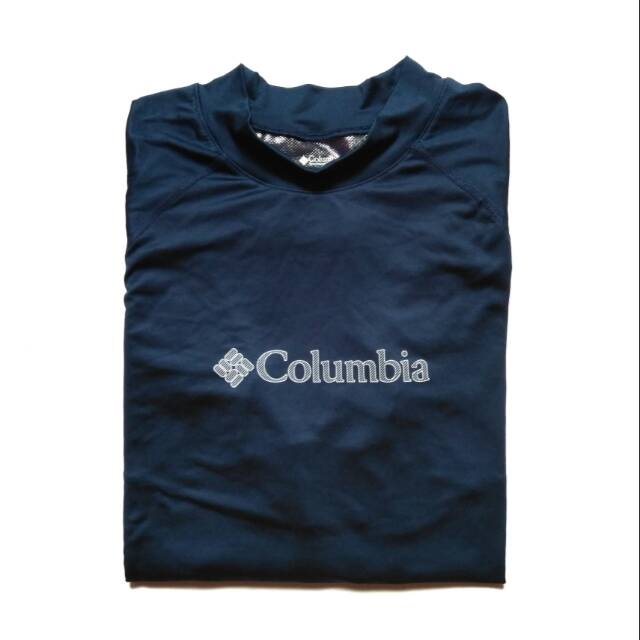 Baselayer Omni Heat Pria Columbia | Manset Olahraga Cowok | Kaos Outdoor Thermal Foil Turtle Navy