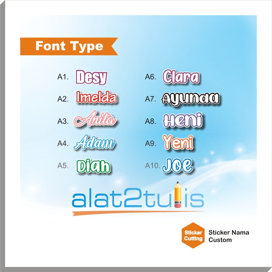 

Label Nama Bentuk custom sticker stiker