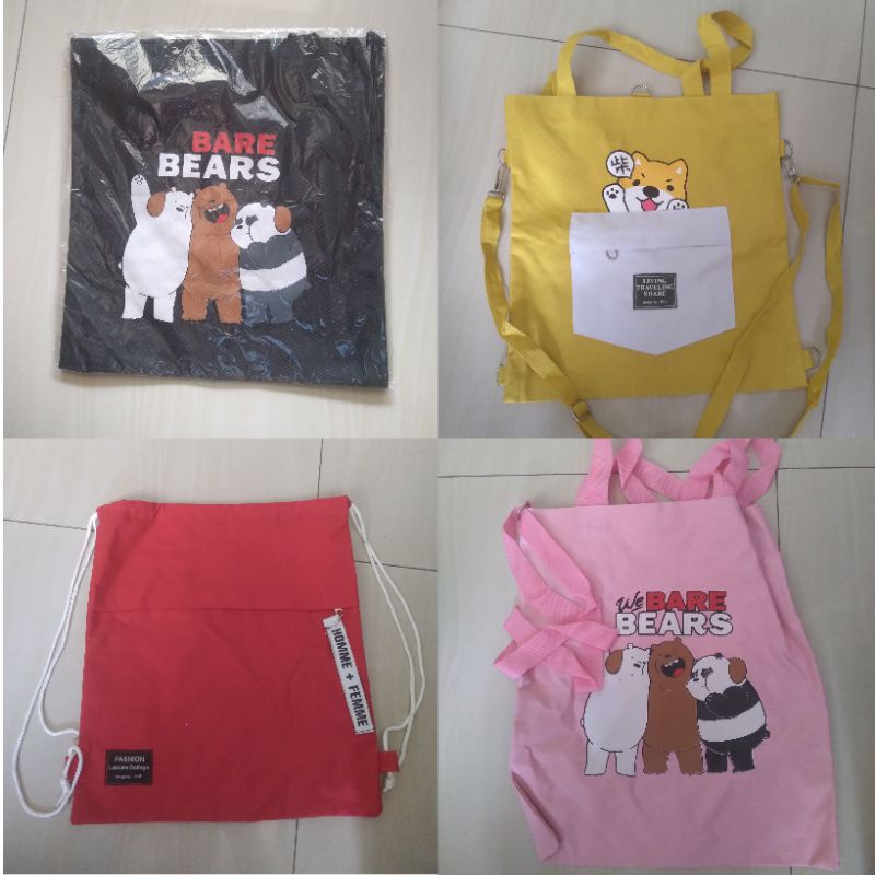 Tote bag wanita/tote bag murah/tote bag/tote bag karakter/tote bag lucu/tas serut merah/tas serut/ta