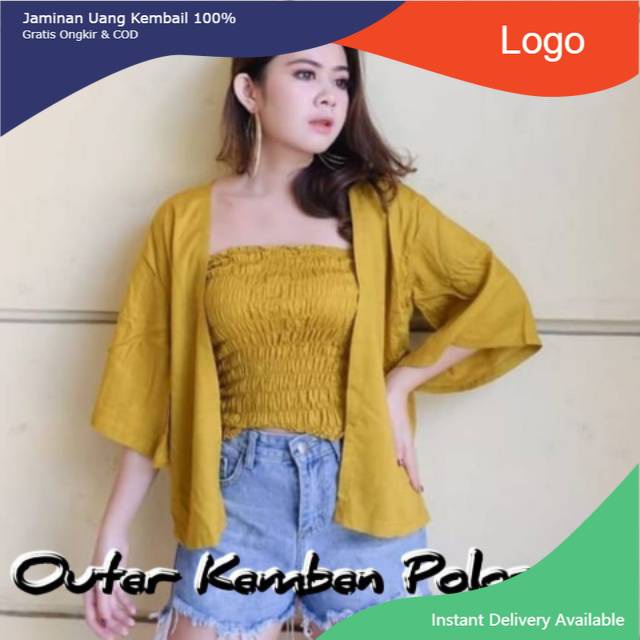 terlaris Cardigan Bali Set Kemben Polos