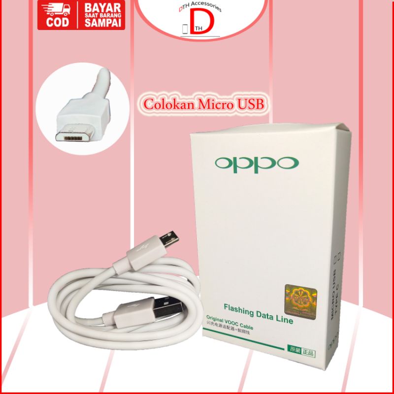 Kabel Data Oppo Original 100% A12, A15, A7, A3S, A5S, A1K, F1, F1S, F3, F5, F5 Youth, A37, A57 (2016), A83, A31, A71, A16K, A16e, A15s, A11, A11K, A12e, A12s, A1, A33 (2015), A39, A3, A35, A7X, A7n, Neo 3, Neo 5, Neo 5s, Neo 7, K1, 2 Amper