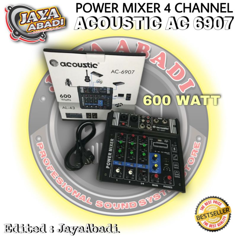 POWER MIXER 4CHANNEL ACOUSTIC AC 6907 ORIGINAL