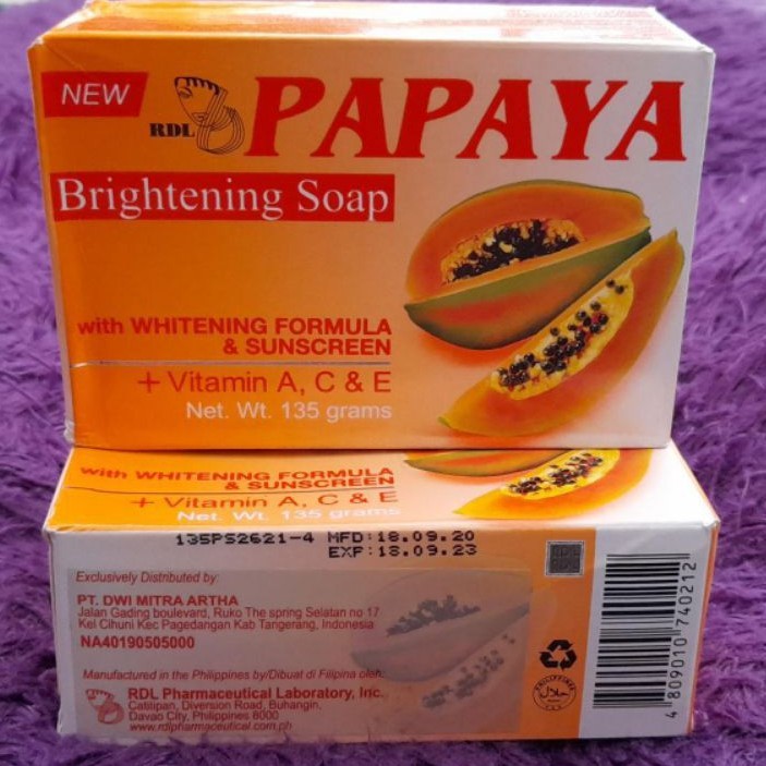 Sabun Papaya RDL 135gram.100% Original.No 1.import