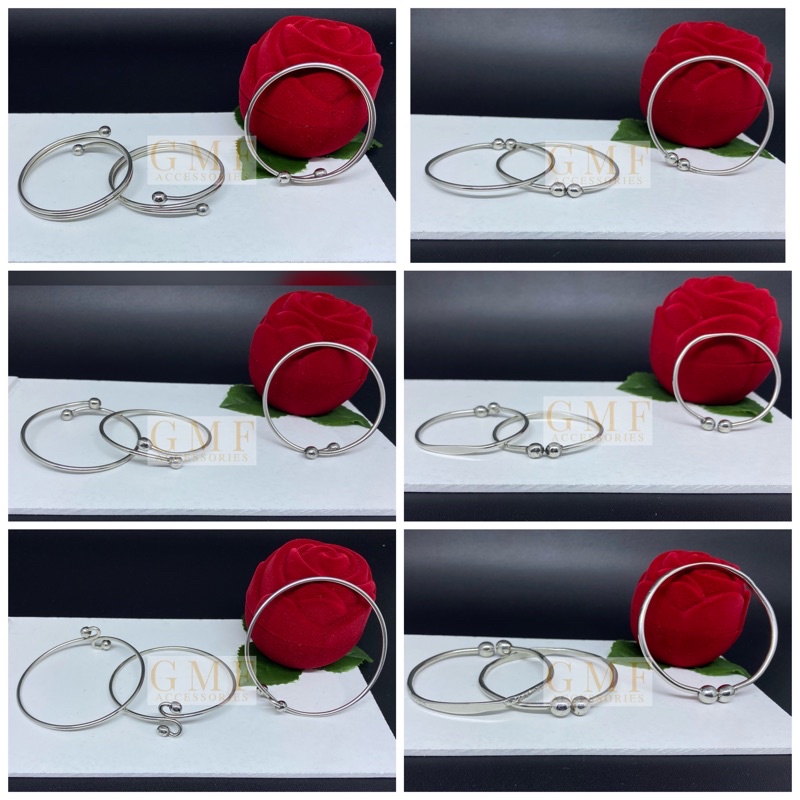 Gelang Monel Bayi Polos Pentol Mondial Bel Tribusono Gelang Baja Putih Gelang Bangle Anak Dewasa Anti Step Anti Panas Anti Kejang Anti Karat Stainless Steel