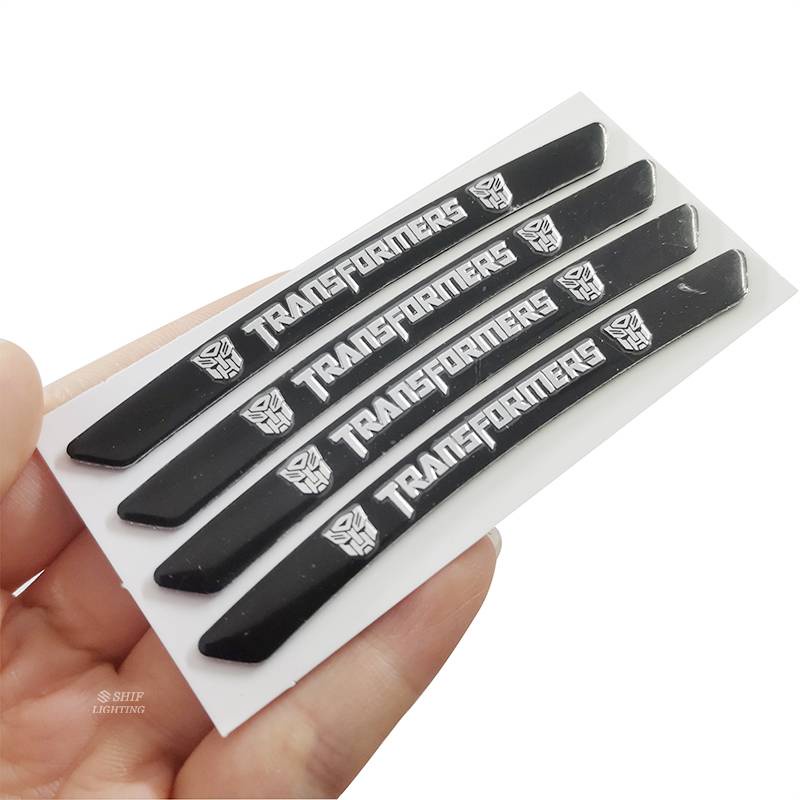 4pcs Stiker Emblem Logo Transformer Bahan Aluminum Untuk Dekorasi Velg Mobil