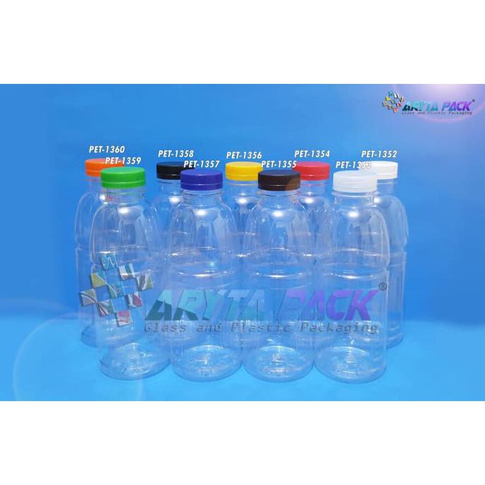 Pet1352. Botol Plastik 300Ml Pet Aqua Aneka Tutup Putih