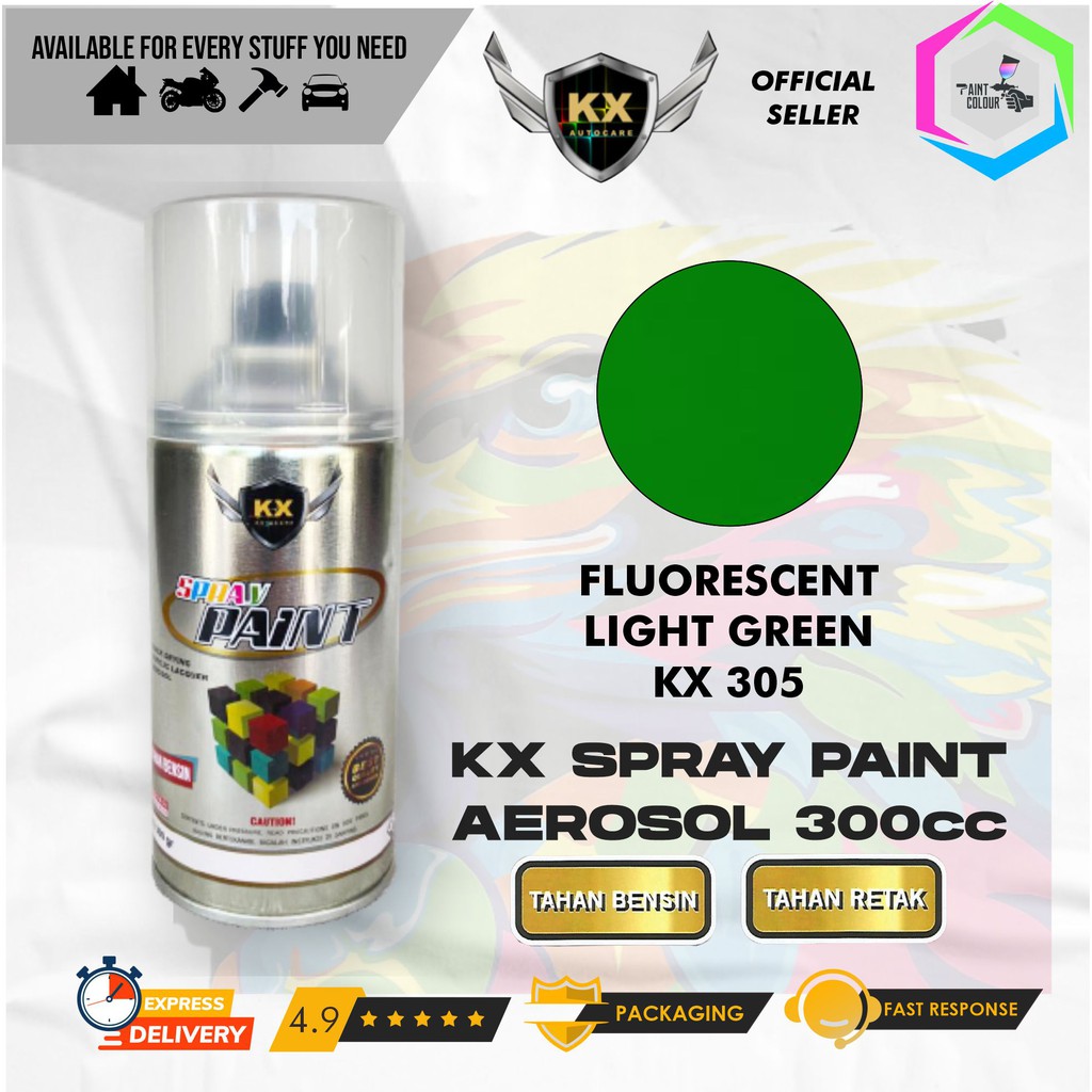 Cat Semprot Aerosol / Pylox KX Autocare Paint - KX 305 FLUORESCENT GREEN