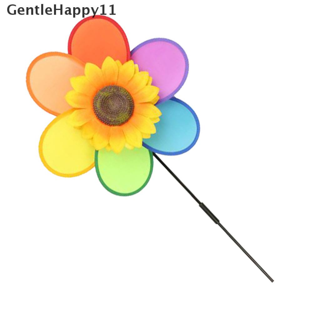 Gentlehappy Mainan Kincir Angin Bentuk Bunga Matahari Warna-Warni Untuk Dekorasi Taman / Outdoor DIY