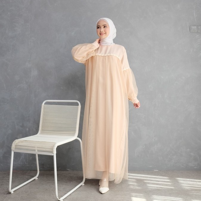 Maxi Nuraini / Dress Nuraini / Dress Maxi Tile / Gamis Muslim Terbaru