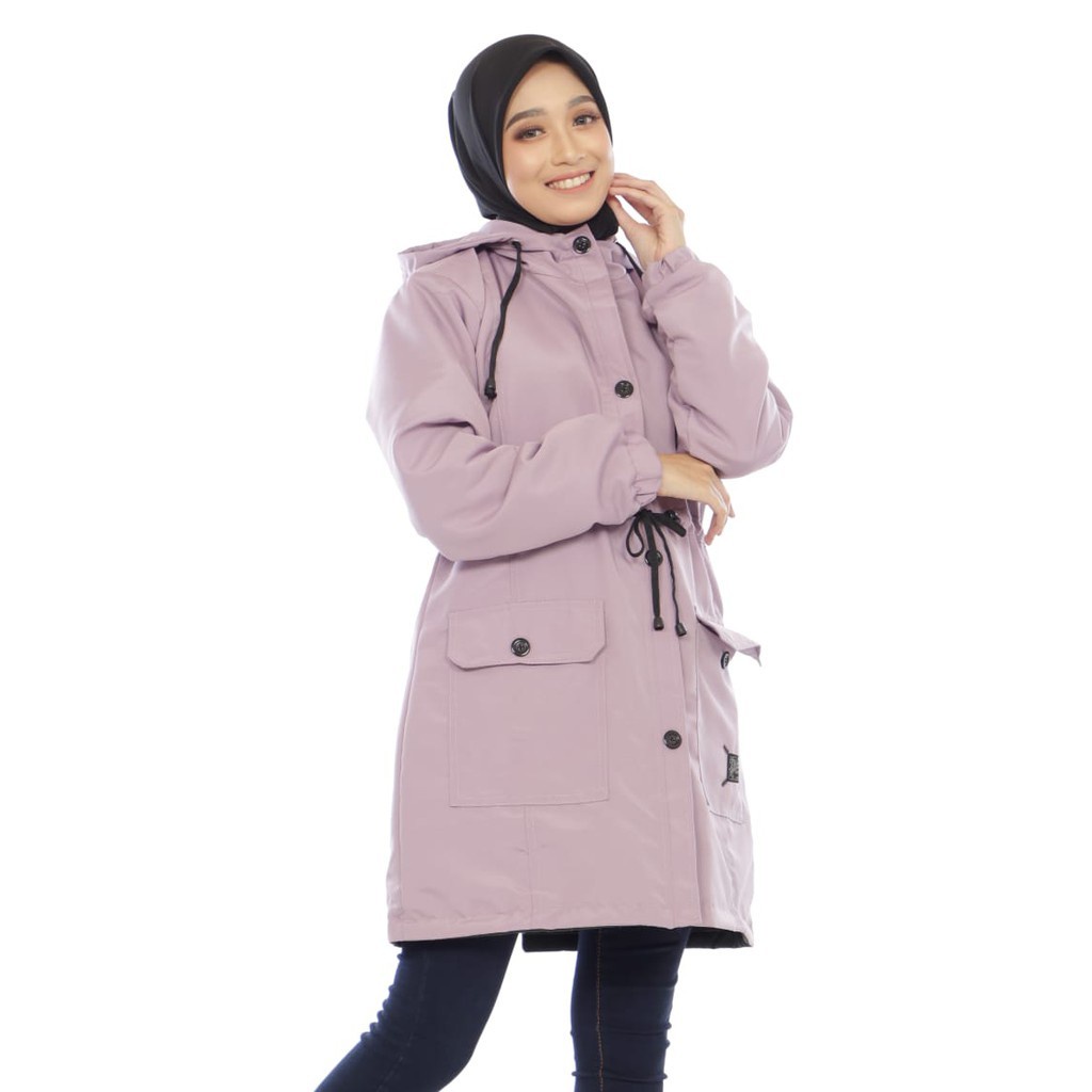 Jaket Parka Wanita Lengan Pajang Lovely Muslimah Hijabers Hoodie Syari A105